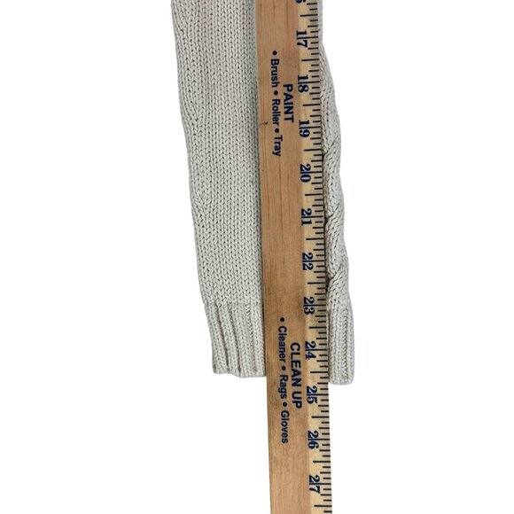 Cabi Cable Knit Lace Up Long Sleeve Cream Sweater Size S - Picture 6 of 12